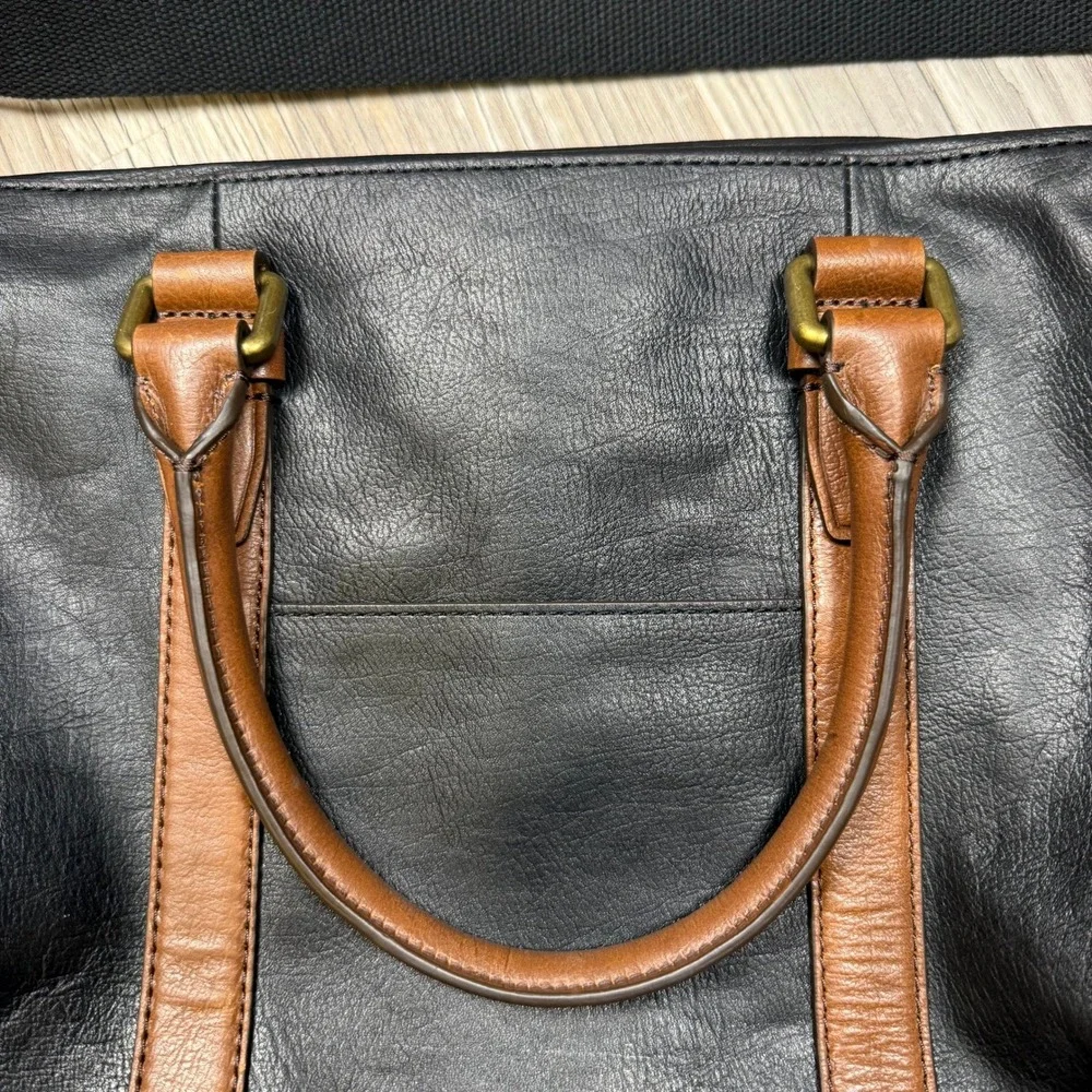 Fossil Leather Evan Satchel Messenger Laptop Work Bag Crossbody Work Bag Handbag